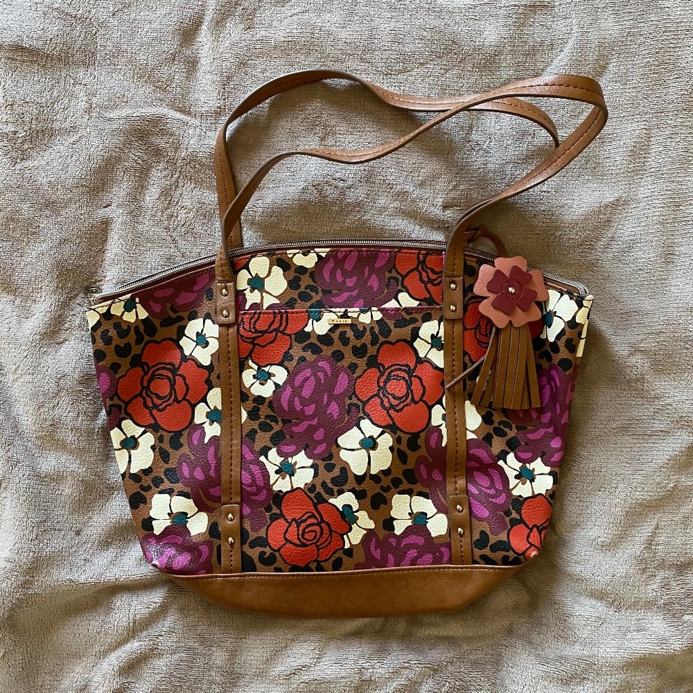Relic Floral and Leopard Print Tote